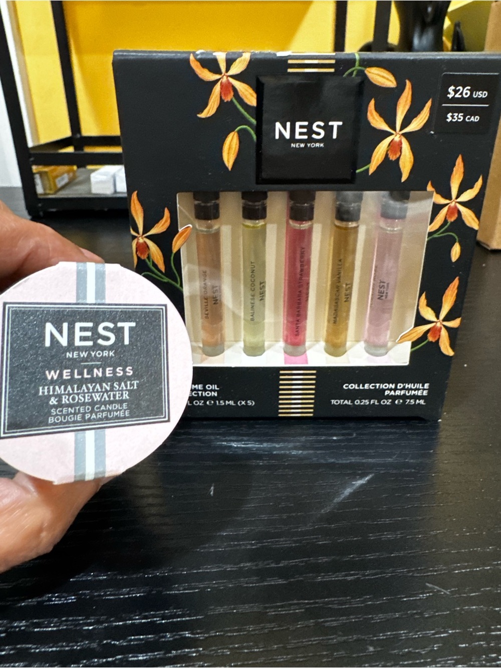 Nest Wellness Mini perfumed oil collection & Candle Set